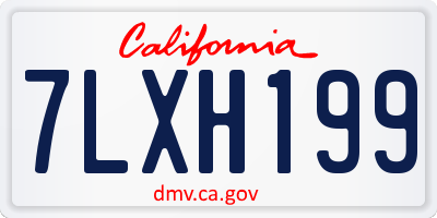 CA license plate 7LXH199