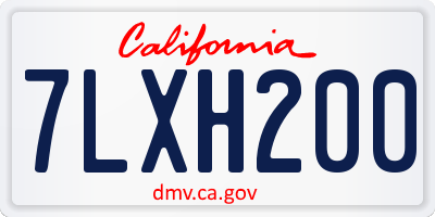 CA license plate 7LXH200
