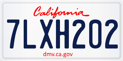 CA license plate 7LXH202