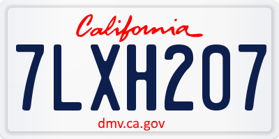 CA license plate 7LXH207