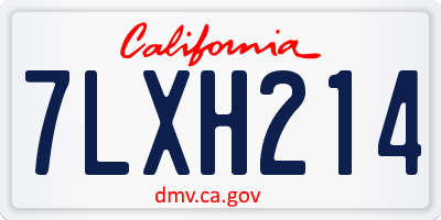 CA license plate 7LXH214