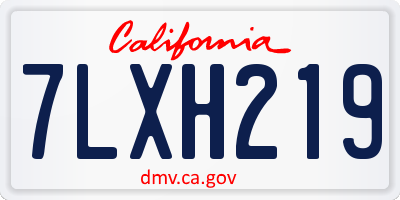 CA license plate 7LXH219