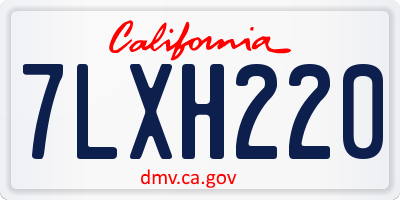 CA license plate 7LXH220