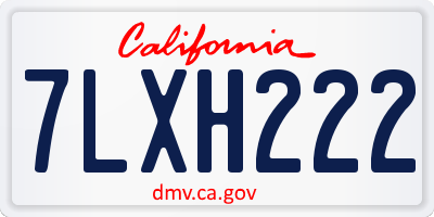 CA license plate 7LXH222