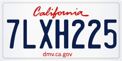CA license plate 7LXH225