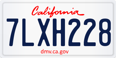 CA license plate 7LXH228