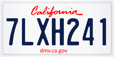 CA license plate 7LXH241
