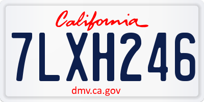 CA license plate 7LXH246