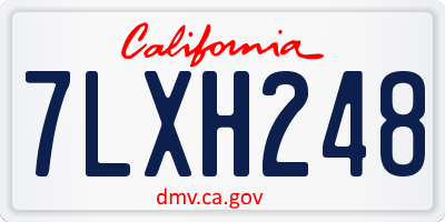 CA license plate 7LXH248
