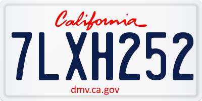 CA license plate 7LXH252