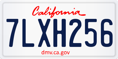 CA license plate 7LXH256