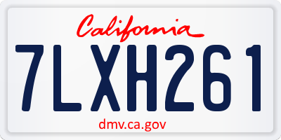 CA license plate 7LXH261