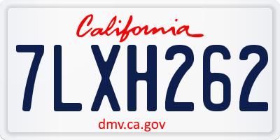 CA license plate 7LXH262