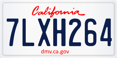 CA license plate 7LXH264
