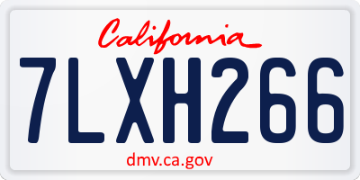 CA license plate 7LXH266