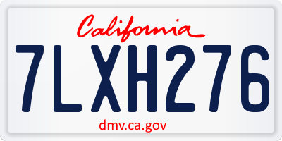 CA license plate 7LXH276