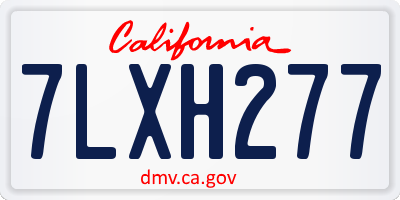CA license plate 7LXH277
