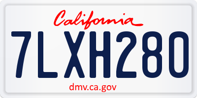CA license plate 7LXH280