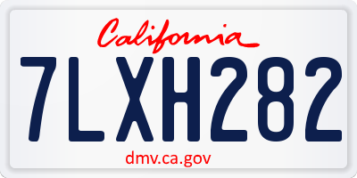 CA license plate 7LXH282