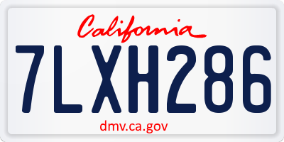 CA license plate 7LXH286