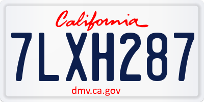 CA license plate 7LXH287
