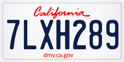 CA license plate 7LXH289