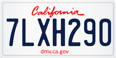 CA license plate 7LXH290