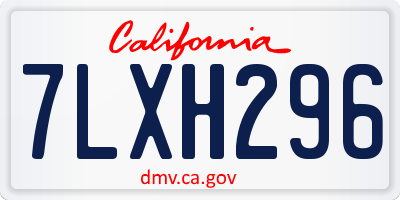 CA license plate 7LXH296