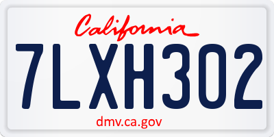 CA license plate 7LXH302