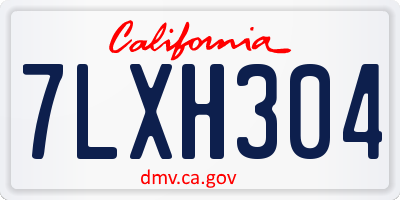 CA license plate 7LXH304
