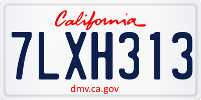 CA license plate 7LXH313