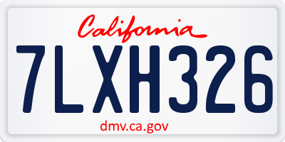 CA license plate 7LXH326