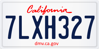 CA license plate 7LXH327