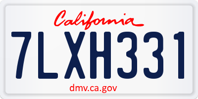 CA license plate 7LXH331
