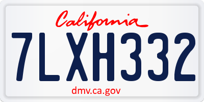 CA license plate 7LXH332