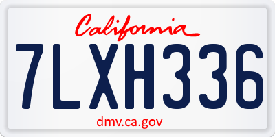 CA license plate 7LXH336
