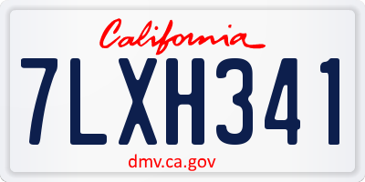 CA license plate 7LXH341