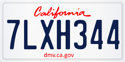 CA license plate 7LXH344