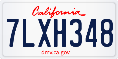 CA license plate 7LXH348