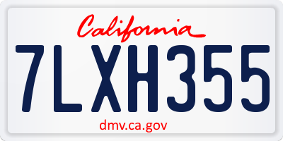 CA license plate 7LXH355