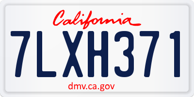 CA license plate 7LXH371