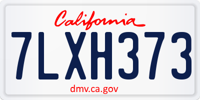 CA license plate 7LXH373