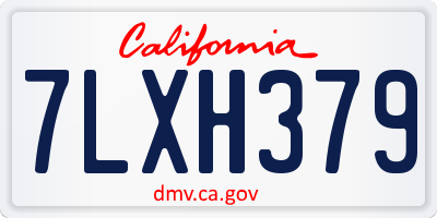 CA license plate 7LXH379