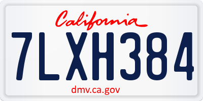 CA license plate 7LXH384