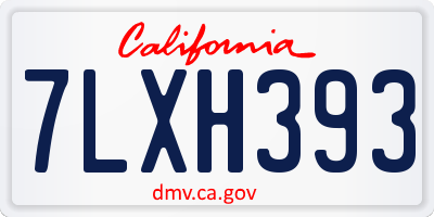 CA license plate 7LXH393