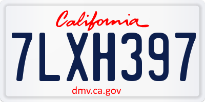 CA license plate 7LXH397