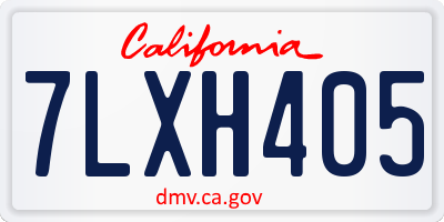 CA license plate 7LXH405