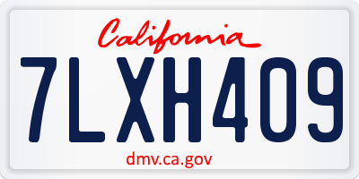 CA license plate 7LXH409