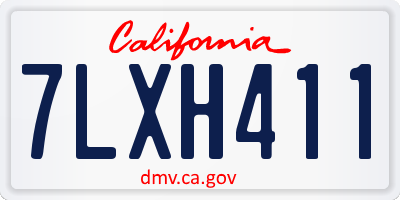 CA license plate 7LXH411