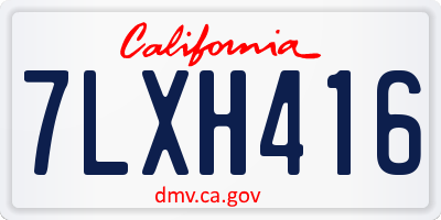 CA license plate 7LXH416